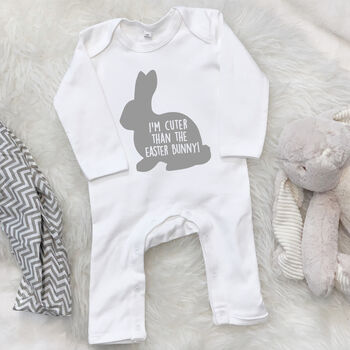 I'm Cuter Than The Easter Bunny Easter Babygrow, 4 of 7
