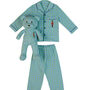 Eric Kids Check Pyjama Set With Matching Teddy Bear, thumbnail 2 of 7