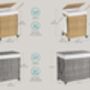 Laundry Basket Rattan Style Washing Hamper With Wheels, thumbnail 2 of 9