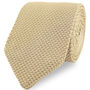 100% Polyester Diamond End Knitted Tie Beige, thumbnail 1 of 2