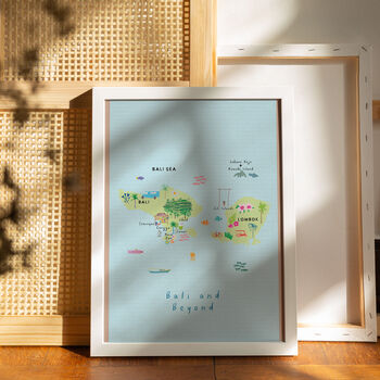 Illustrated Map Of Bali And Lombok Art Print, 5 of 6