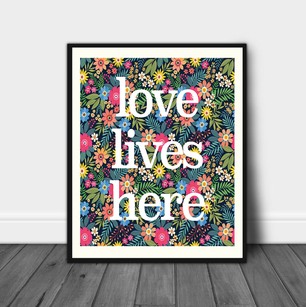 'Love Lives Here' Liberty Art Print, 1 of 3