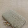 Pearl White Rectangular Handcrafted Clutch, thumbnail 1 of 5