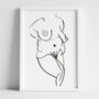 Linear Life Drawing Figure Monochrome Riso Print On Recycled Paper, thumbnail 6 of 8