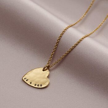 Personalised Hammered Heart Name Necklace, 2 of 8