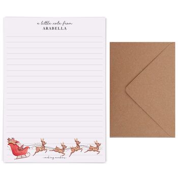 A5 Personalised Christmas Letter Writing Paper Santa Sleigh Design, 5 of 5