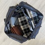 Black Premium Leather Travel Tote, Flight Bag, Gym Bag, thumbnail 6 of 8