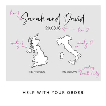 Personalised Duo Map Wedding Guest Book, 3 of 12