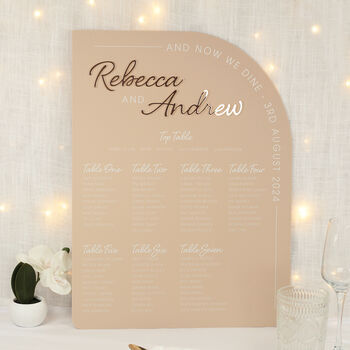 Modern Arch Acrylic Wedding Table Plan, 5 of 9