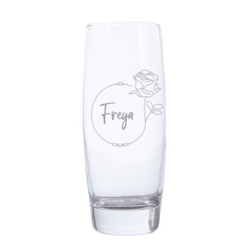 Personalised Birth Flower Hi Ball Glass Tumbler, 9 of 10