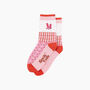 Embroidered Cowboy Boots Combed Cotton Socks In Pink, thumbnail 3 of 4
