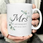 Personalised Botanical Mrs Wedding Mug, thumbnail 2 of 3