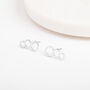 Silver Colour Triple Circle Ear Climber Earrings, thumbnail 3 of 3