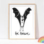 Be Brave Bat Print, thumbnail 3 of 5