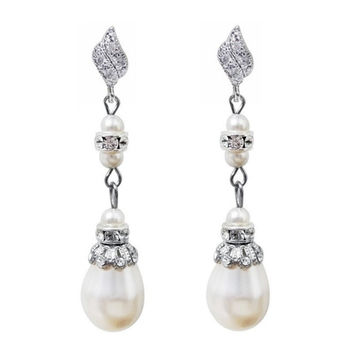 antique inspired long pearl drop earrings by katherine swaine ...