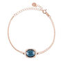 Beatrice Oval Gemstone Bracelet Rose Gold Plated Silver, thumbnail 5 of 12