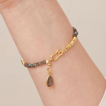 Labradorite And Gold Plated Silver Beaded Bracelet, 10 of 12