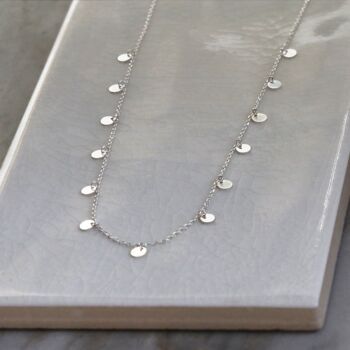 Sterling Silver Coin Charm Necklace, 2 of 6