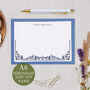 Personalised Navy Blue Floral Note Cards A6 Notecard Set, thumbnail 3 of 5