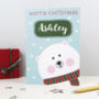 Cute Xmas Polar Bear Personalised Christmas Card, thumbnail 1 of 4
