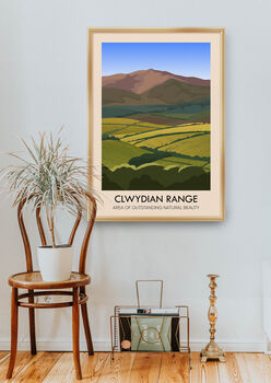 Clwydian Range Aonb Travel Poster Art Print, 5 of 8