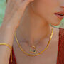 Tri Gem Harmony Gold Pendant Necklace, thumbnail 2 of 5