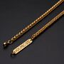 Engraved 5mm Gold Wheat Chain, thumbnail 1 of 10
