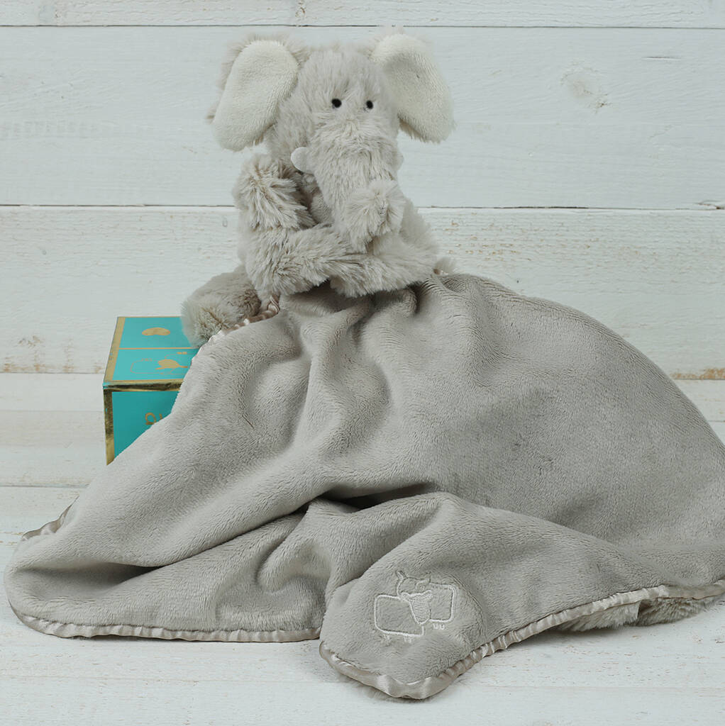 Elephant Toy Baby Soother Comforter, 1 of 2