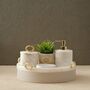 White Marble Bathroom Set With Gold Wreath Detail, thumbnail 1 of 2