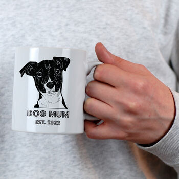 Personalised Dog Mum Linocut Style Mug, 3 of 8