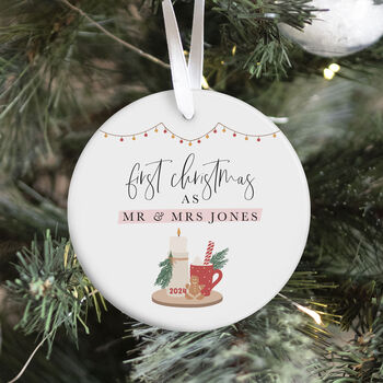 Custom Newlywed Ceramic Ornament Gift, 2 of 7