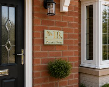 Personalised Bee Design Acrylic House Number Sign, 3 of 5