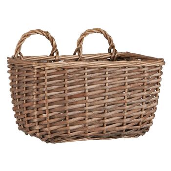 Wicker Wall Basket With Two Handles, 2 of 2