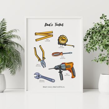 Grandad's Toolkit Print Personalised Father's Day Gift, 3 of 5