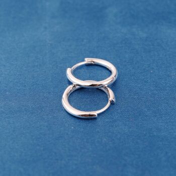 Sterling Silver 12mm Huggie Hoops, Minimalistic Hoop Earrings, 4 of 7