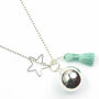 Bola Chime Pregnancy Necklace With Tassel And Star, thumbnail 6 of 7