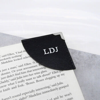Handmade Personalised Leather Corner Date Bookmark, 4 of 9