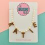 Personalised Natural Pearl Beaded Name Necklace, thumbnail 4 of 8