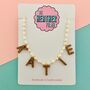 Personalised Natural Pearl Beaded Name Necklace *More Colours Available*, thumbnail 4 of 8