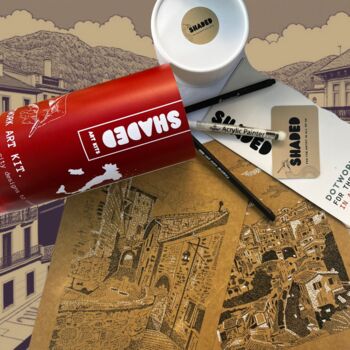 Shaded Italian Cities Pointillism Diy Art Kit Set Of Two, 4 of 7