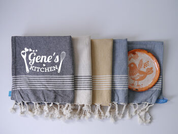 Personalised Cotton Tea Towel, Christmas Kitchen Towel, 4 of 6