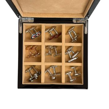Personalised Hand Finished Wood Cufflink Box, 10 of 12