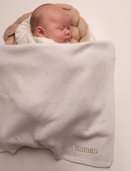 Personalised Pointelle Baby Knit Blanket, 6 of 12