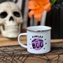 Personalised Boo! Halloween Enamel Mug, thumbnail 1 of 11