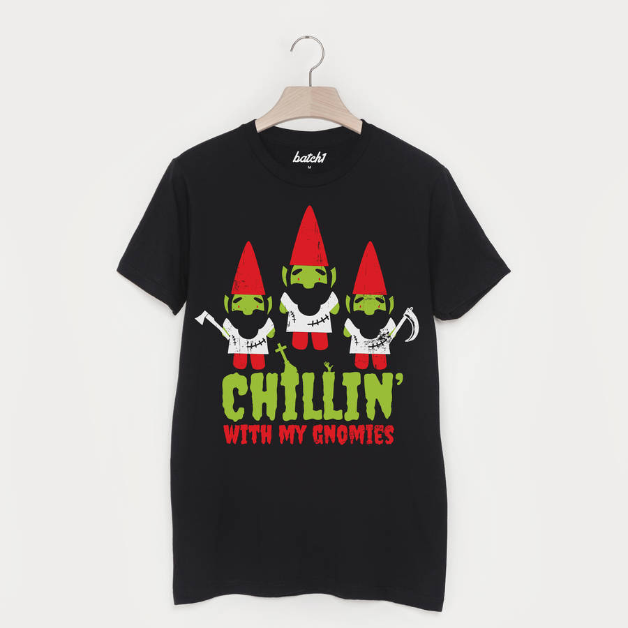 Chillin’ With My Gnomies Men’s Halloween T Shirt