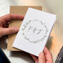 Personalised Olive Wreath Greetings Card, thumbnail 1 of 2