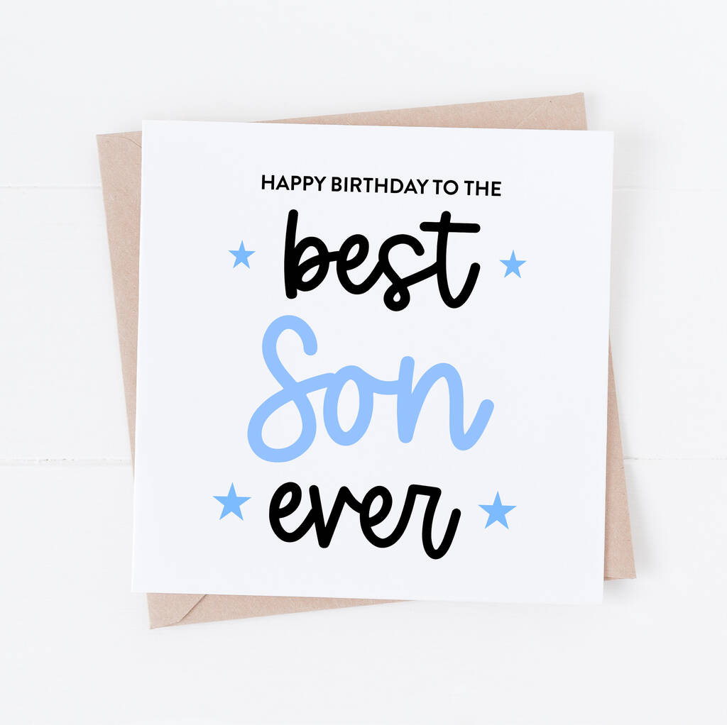 Best Son Ever Birthday Card By Word Up Creative