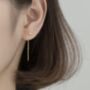 Sterling Silver Simple Ball Threader Earrings, thumbnail 2 of 6
