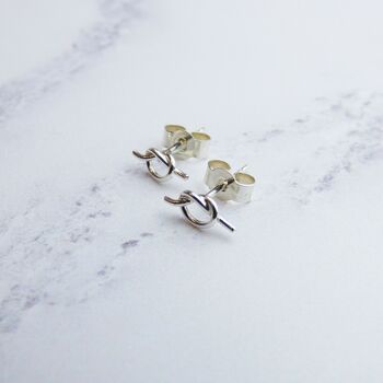 White Gold Love Knot Earrings, 2 of 4