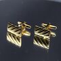 Gold Geometric Cufflinks 316 L Stainless Steel Minimal Design, thumbnail 4 of 6